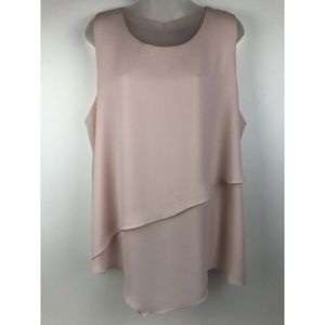 Grace The Perfect fit Sleeveless Layered Asymmetric Front Blouse Peach XL